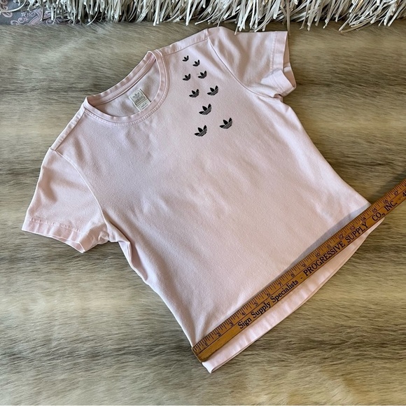 Vintage y2k 2003 ADIDAS Pink Logo Short Sleeve Crew Neck T-Shirt Baby Tee S - Picture 7 of 8